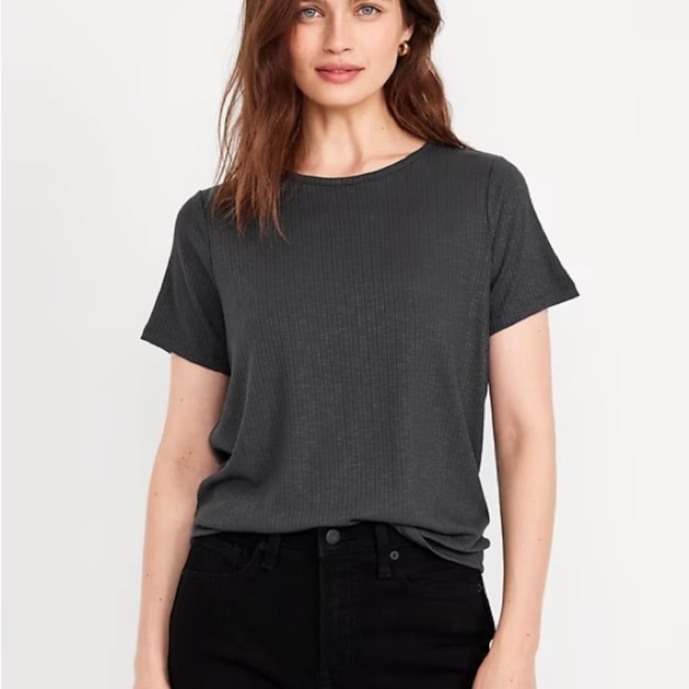 Old Navy Luxe Ribbed Slub-Knit T-Shirt
